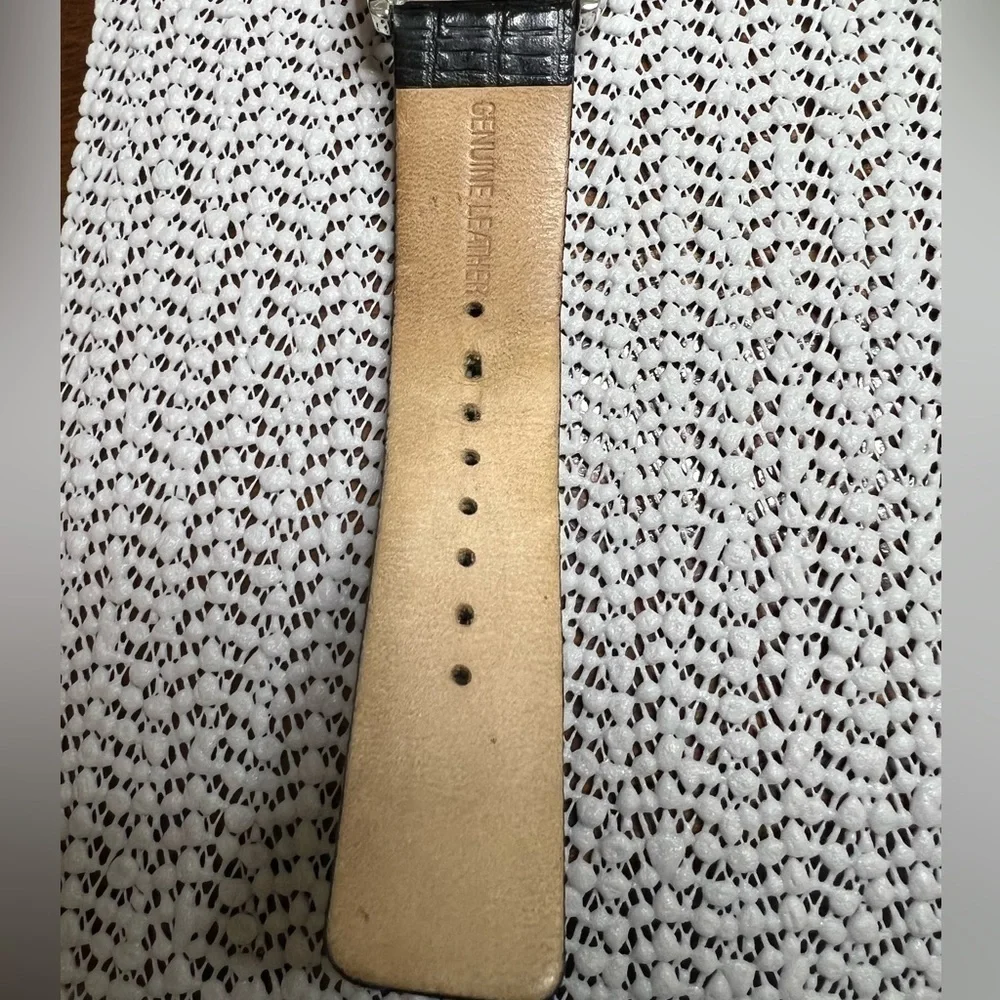 Men’s Kenneth Cole KC8013 Classic Black Croco Grain Leather Strap Watch